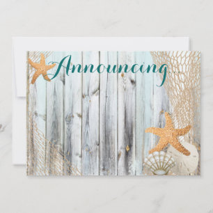 Rustic Beach Starfish Wedding Annoucement Einladung
