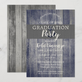 Rustic Beach Wood Nautical Graduation Party Einladung