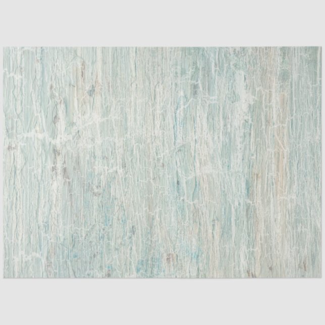Rustic Beach Wood Ocean Blue Crackle Decoupage Seidenpapier (Vorderseite)