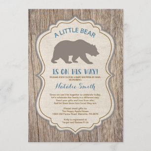 Rustic Bear Baby Shooter by Mail Invitation Boy Einladung