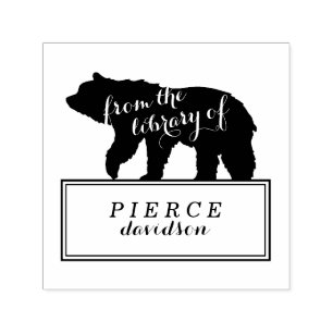 Rustic Bear Kids personalisierter Buchbesitzstempe Permastempel