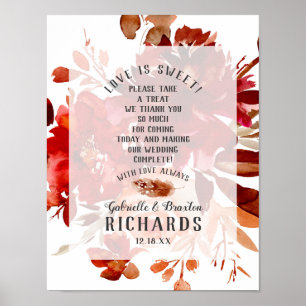 Rustic Beauty Fall Liebe ist Sweet Leckerei Table  Poster