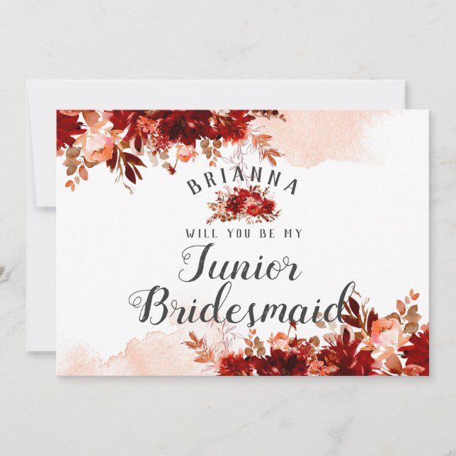 Rustic Beauty Floral Be my Jr. Bridesmaid Vorschla (Vorderseite)