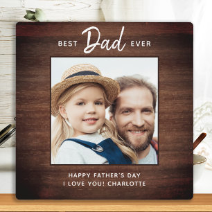 Rustic Best DAD Ever Custom Photo Father's Day Fotoplatte