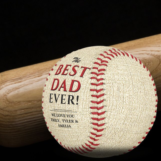 Rustic Best Dad Ever Vater-Tag Baseball (Von Creator hochgeladen)