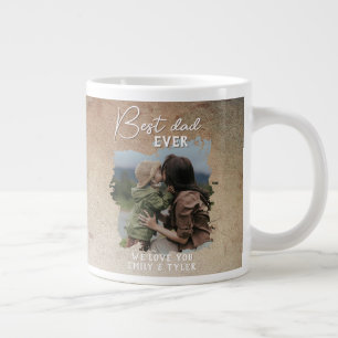Rustic Best Dad Familienfoto Vater-Tag  Jumbo-Tasse