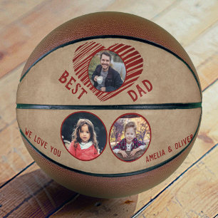 Rustic Best Dad Rotes Herz Vatertag 3 Fotos Basketball