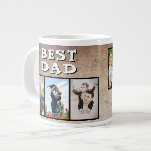 Rustic Best Dad Vater-Tag 6 Foto  Jumbo-Tasse