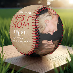 Rustic Best Mom Muttertag 2 Foto Baseball