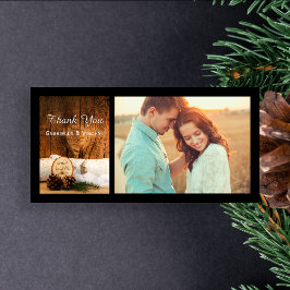 Rustic Birch Tree and Barn Wood Wedding Vielen Dan Dankeskarte