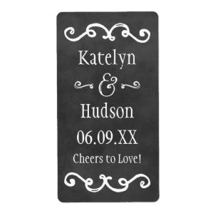 Rustic Black Chalkboard Script Monogram Wedding