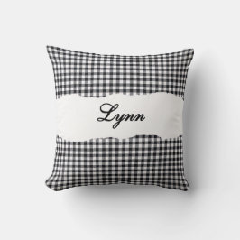 Rustic Black Gingham Personalized Name Kissen