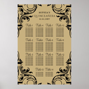 Rustic Black Gold Sitzplakat Poster