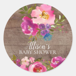 Rustic Bloom Floral Baby Dusche Umschlag Aufkleber