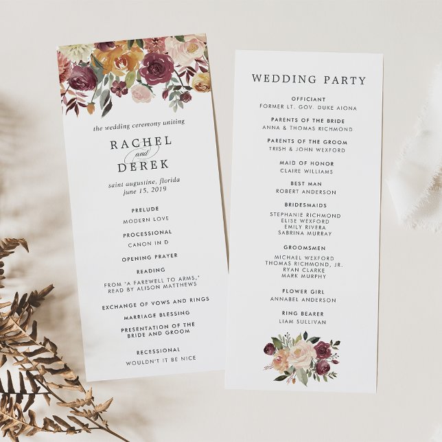 Rustic Bloom Wedding Programm (Von Creator hochgeladen)