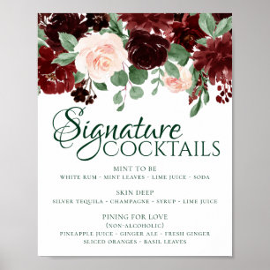 Rustic Blooms   Terrakotta Marsala Signature Drink Poster