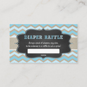 Rustic Blue Baby Duwer Diaper Raffle Ticket Begleitkarte