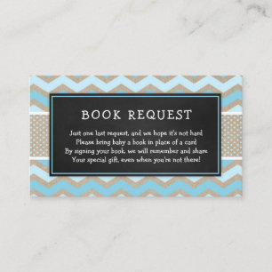 Rustic Blue Baby Shower Book Request 3656 Begleitkarte