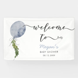 Rustic Blue Balloon Baby Dusche Willkommen Banner
