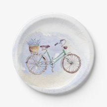 Rustic Blue Bicycle Lavender Floral