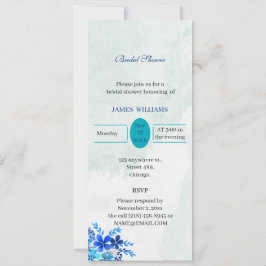 Rustic Blue Blume Maßgeschneidertes Brautparty Einladung