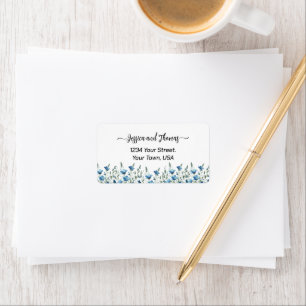 Rustic Blue Boho Wildblumen Hochzeitadresse Adressaufkleber