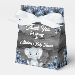 Rustic Blue Boy Elephant Gefallen Box Baby Dusche Geschenkschachtel