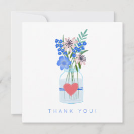 Rustic Blue Floral Vielen Dank Dankeskarte