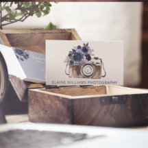 Rustic Blue Floral Vintag Camera Fotograf