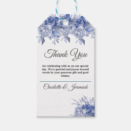 Rustic Blue Floral Watercolor Hochzeit Vielen Dank Geschenkanhänger