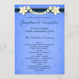 Rustic Blue Floral Wedding Program Vorlagen