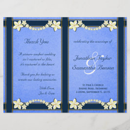 Rustic Blue Floral Wedding Program Vorlagen