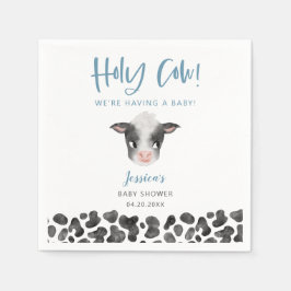 Rustic Blue Holy Cow Baby Dusche Serviette