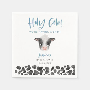 Rustic Blue Holy Cow Baby Dusche Serviette