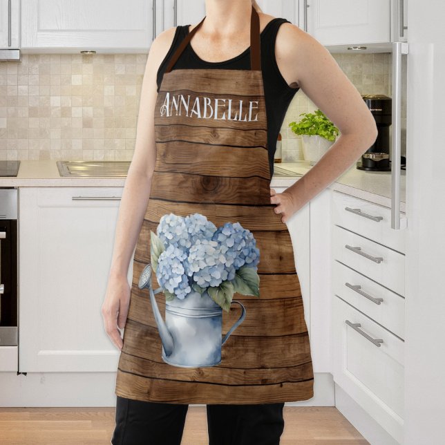 Rustic Blue Hydrangea Watering kann Personalisiert Schürze (Rustic Blue Hydrangea Watering Can Personalized Apron
)