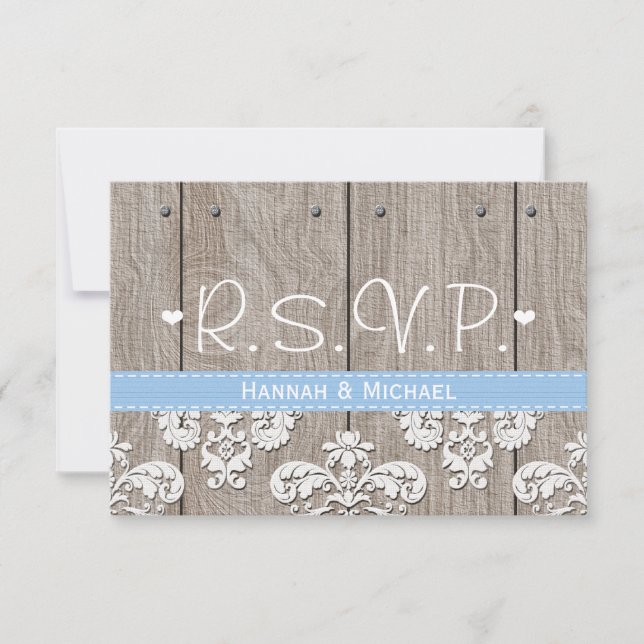 Rustic Blue Hydrangea Wedding RSVP Response Card (Vorderseite)