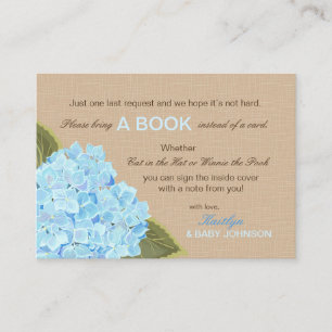 Rustic Blue Hydrangeas lesen eine Buchkarte Begleitkarte