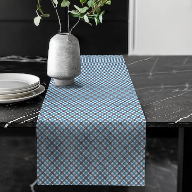 Rustic Blue Kariert Table Runner für Wohngestaltun Großer Tischläufer (Rustic Blue Plaid Table Runner for Home Decor)
