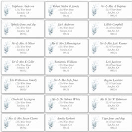 Rustic Blue Leafy Guest Name Address Labels