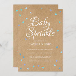 Rustic Blue Liebe Hearts Baby Boy Sprinkle Einladung