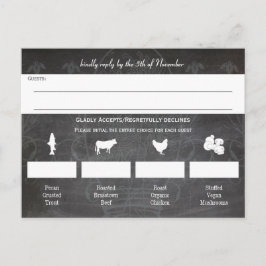 Rustic Blue Mason Jar Chalkboard Wedding Einladungspostkarte