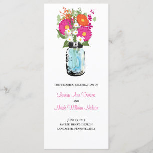 Rustic Blue Mason Jar Gerber Daisies Program Programm