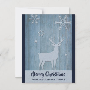 Rustic Blue Rentier Country Weihnachten