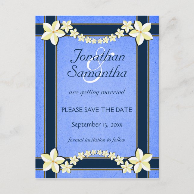 Rustic Blue Wedding speichert die Ankündigungen (Vorderseite)