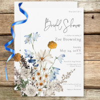 Rustic Blue Wildblumen & Daisies Brautparty