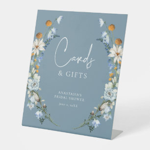 Rustic Blue Wildblumen & Daisis Duschgeschenke Sockelschild