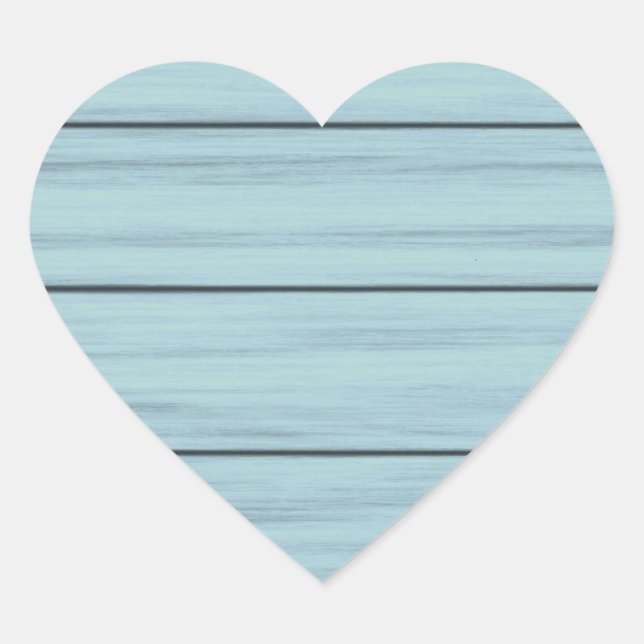 Rustic Blue Wood Heart Aufkleber (Vorderseite)