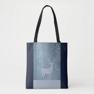 Rustic Blue Wood Rentier Country Weihnachten