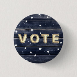 Rustic Blue Wood Stars  Vote Button