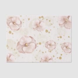 Rustic Blush & Gold Floral Boho Gift Paper Seidenpapier